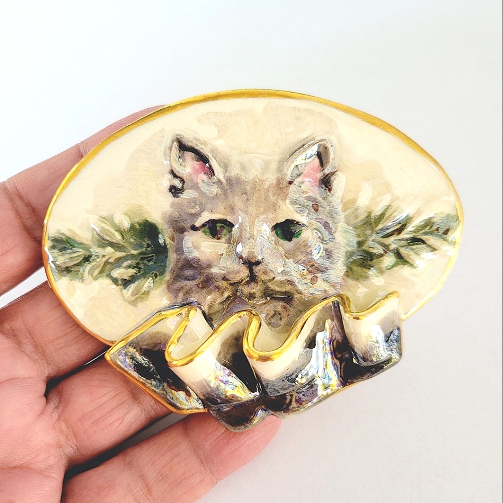 Vintage Oversized Handmade Cat Lovers Statement Brooch